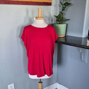 Maurices Women’s Short Sleeve Crewneck Top - Vibrant Red | Size 0X